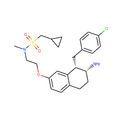 CN(CCOc1ccc2c(c1)[C@H](Cc1ccc(Cl)cc1)[C@H](N)CC2)S(=O)(=O)CC1CC1 ZINC000088260750