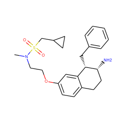 CN(CCOc1ccc2c(c1)[C@H](Cc1ccccc1)[C@H](N)CC2)S(=O)(=O)CC1CC1 ZINC000088260752