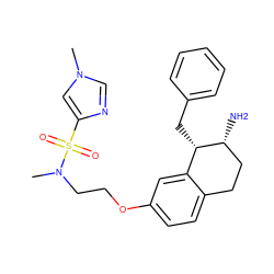 CN(CCOc1ccc2c(c1)[C@H](Cc1ccccc1)[C@H](N)CC2)S(=O)(=O)c1cn(C)cn1 ZINC000142196043