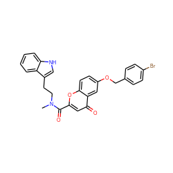 CN(CCc1c[nH]c2ccccc12)C(=O)c1cc(=O)c2cc(OCc3ccc(Br)cc3)ccc2o1 ZINC000103256570