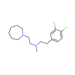 CN(CCc1ccc(Cl)c(Cl)c1)CCN1CCCCCC1 ZINC000022448836