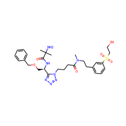 CN(CCc1cccc(S(=O)(=O)CCO)c1)C(=O)CCCn1nnnc1[C@@H](COCc1ccccc1)NC(=O)C(C)(C)N ZINC000029049004