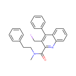 CN(CCc1ccccc1)C(=O)c1nc2ccccc2c(-c2ccccc2)c1CI ZINC000045369095