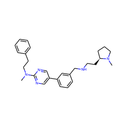 CN(CCc1ccccc1)c1ncc(-c2cccc(CNCC[C@H]3CCCN3C)c2)cn1 ZINC000045229040