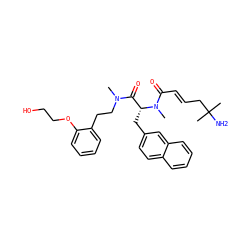 CN(CCc1ccccc1OCCO)C(=O)[C@@H](Cc1ccc2ccccc2c1)N(C)C(=O)/C=C/CC(C)(C)N ZINC000013687661