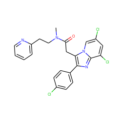 CN(CCc1ccccn1)C(=O)Cc1c(-c2ccc(Cl)cc2)nc2c(Cl)cc(Cl)cn12 ZINC000028121584