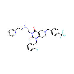 CN(CCc1ccccn1)CCn1c(=O)c2c(n(Cc3c(F)cccc3F)c1=O)CCN(Cc1ccc(C(F)(F)F)cc1)C2 ZINC000028864124