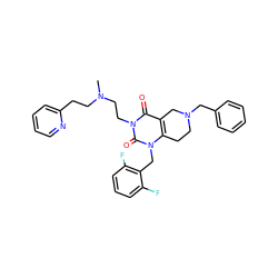 CN(CCc1ccccn1)CCn1c(=O)c2c(n(Cc3c(F)cccc3F)c1=O)CCN(Cc1ccccc1)C2 ZINC000028863556