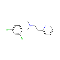 CN(CCc1ccccn1)Cc1ccc(Cl)cc1Cl ZINC000023115182