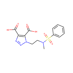 CN(CCn1nnc(C(=O)O)c1C(=O)O)S(=O)(=O)c1ccccc1 ZINC000095595207