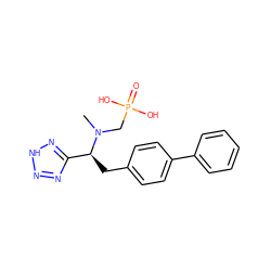 CN(CP(=O)(O)O)[C@@H](Cc1ccc(-c2ccccc2)cc1)c1nn[nH]n1 ZINC000029252305