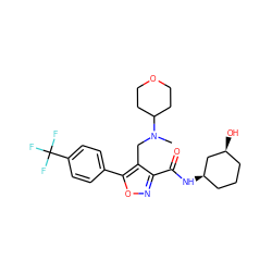 CN(Cc1c(C(=O)N[C@@H]2CCC[C@H](O)C2)noc1-c1ccc(C(F)(F)F)cc1)C1CCOCC1 ZINC000071315948