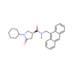 CN(Cc1c2ccccc2cc2ccccc12)C(=O)[C@H]1CC(=O)N(C2CCCCC2)C1 ZINC000014959373