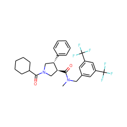 CN(Cc1cc(C(F)(F)F)cc(C(F)(F)F)c1)C(=O)[C@H]1CN(C(=O)C2CCCCC2)C[C@@H]1c1ccccc1 ZINC000028824684