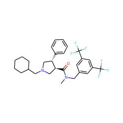 CN(Cc1cc(C(F)(F)F)cc(C(F)(F)F)c1)C(=O)[C@H]1CN(CC2CCCCC2)C[C@@H]1c1ccccc1 ZINC000028824685