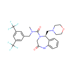 CN(Cc1cc(C(F)(F)F)cc(C(F)(F)F)c1)C(=O)N1CC(=O)Nc2ccccc2[C@@H]1CN1CCOCC1 ZINC000026159914