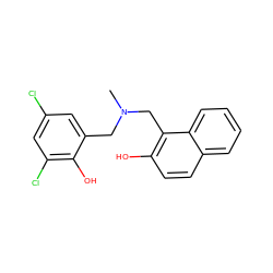 CN(Cc1cc(Cl)cc(Cl)c1O)Cc1c(O)ccc2ccccc12 ZINC000031659446