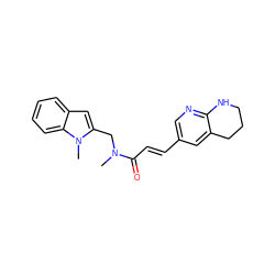 CN(Cc1cc2ccccc2n1C)C(=O)/C=C/c1cnc2c(c1)CCCN2 ZINC000013517943