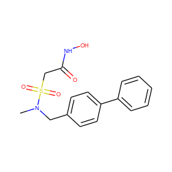 CN(Cc1ccc(-c2ccccc2)cc1)S(=O)(=O)CC(=O)NO ZINC000000007721