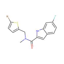 CN(Cc1ccc(Br)s1)C(=O)c1cc2ccc(F)cc2[nH]1 ZINC000299833134