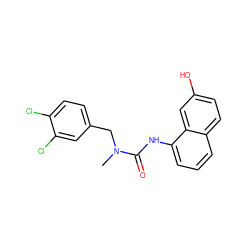 CN(Cc1ccc(Cl)c(Cl)c1)C(=O)Nc1cccc2ccc(O)cc12 ZINC000013589066