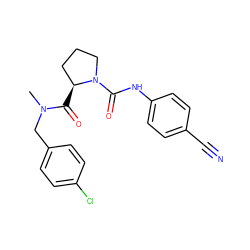 CN(Cc1ccc(Cl)cc1)C(=O)[C@H]1CCCN1C(=O)Nc1ccc(C#N)cc1 ZINC000040393927