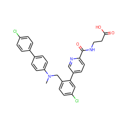 CN(Cc1ccc(Cl)cc1-c1ccc(C(=O)NCCC(=O)O)nc1)c1ccc(-c2ccc(Cl)cc2)cc1 ZINC000148599102