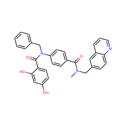 CN(Cc1ccc2ncccc2c1)C(=O)c1ccc(N(Cc2ccccc2)C(=O)c2ccc(O)cc2O)cc1 ZINC000653681038