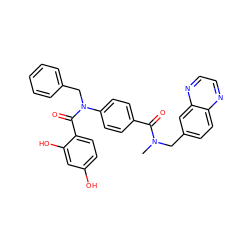 CN(Cc1ccc2nccnc2c1)C(=O)c1ccc(N(Cc2ccccc2)C(=O)c2ccc(O)cc2O)cc1 ZINC000584905477