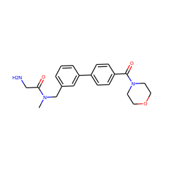 CN(Cc1cccc(-c2ccc(C(=O)N3CCOCC3)cc2)c1)C(=O)CN ZINC000143249605