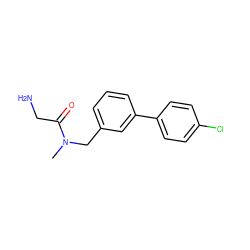 CN(Cc1cccc(-c2ccc(Cl)cc2)c1)C(=O)CN ZINC000142841499