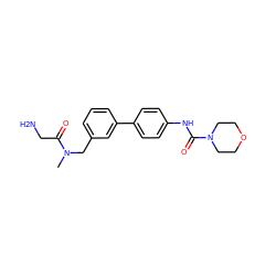 CN(Cc1cccc(-c2ccc(NC(=O)N3CCOCC3)cc2)c1)C(=O)CN ZINC000142756923