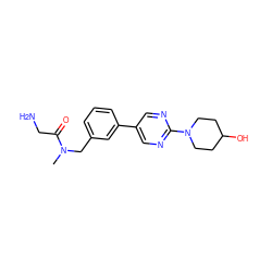 CN(Cc1cccc(-c2cnc(N3CCC(O)CC3)nc2)c1)C(=O)CN ZINC000142977845