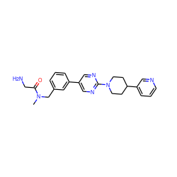 CN(Cc1cccc(-c2cnc(N3CCC(c4cccnc4)CC3)nc2)c1)C(=O)CN ZINC000142799185