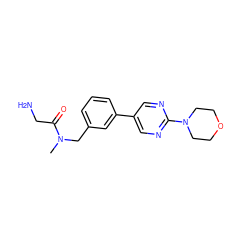 CN(Cc1cccc(-c2cnc(N3CCOCC3)nc2)c1)C(=O)CN ZINC000142764770