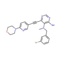 CN(Cc1cccc(Br)c1)c1c(N)ncnc1C#Cc1ccc(N2CCOCC2)nc1 ZINC000021288947