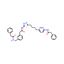 CN(Cc1cccc(CC(=O)Nc2nnc(CCCCc3ccc(NC(=O)Cc4ccccc4)nn3)s2)c1)C(=O)Cc1ccccc1 ZINC000169698348