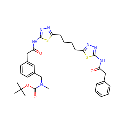 CN(Cc1cccc(CC(=O)Nc2nnc(CCCCc3nnc(NC(=O)Cc4ccccc4)s3)s2)c1)C(=O)OC(C)(C)C ZINC000169698288