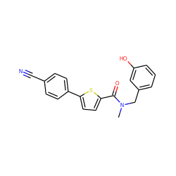 CN(Cc1cccc(O)c1)C(=O)c1ccc(-c2ccc(C#N)cc2)s1 ZINC000073170112