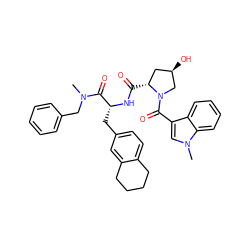 CN(Cc1ccccc1)C(=O)[C@@H](Cc1ccc2c(c1)CCCC2)NC(=O)[C@@H]1C[C@@H](O)CN1C(=O)c1cn(C)c2ccccc12 ZINC000026189490