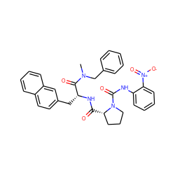 CN(Cc1ccccc1)C(=O)[C@@H](Cc1ccc2ccccc2c1)NC(=O)[C@H]1CCCN1C(=O)Nc1ccccc1[N+](=O)[O-] ZINC000026941473