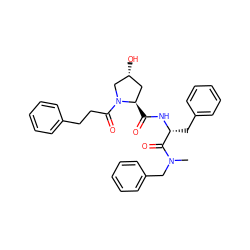 CN(Cc1ccccc1)C(=O)[C@@H](Cc1ccccc1)NC(=O)[C@@H]1C[C@@H](O)CN1C(=O)CCc1ccccc1 ZINC000026188321