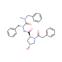 CN(Cc1ccccc1)C(=O)[C@@H](Cc1ccccc1)NC(=O)[C@@H]1C[C@@H](O)CN1C(=O)Cc1ccccc1 ZINC000026189064