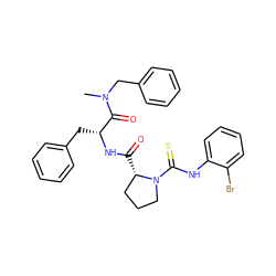 CN(Cc1ccccc1)C(=O)[C@@H](Cc1ccccc1)NC(=O)[C@H]1CCCN1C(=S)Nc1ccccc1Br ZINC000036323756