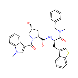 CN(Cc1ccccc1)C(=O)[C@@H](Cc1csc2ccccc12)NC(=O)[C@@H]1C[C@@H](O)CN1C(=O)c1cn(C)c2ccccc12 ZINC000026186196