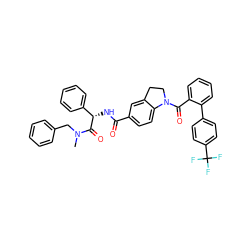 CN(Cc1ccccc1)C(=O)[C@@H](NC(=O)c1ccc2c(c1)CCN2C(=O)c1ccccc1-c1ccc(C(F)(F)F)cc1)c1ccccc1 ZINC000049778303