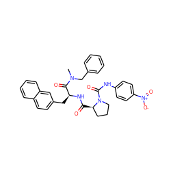 CN(Cc1ccccc1)C(=O)[C@H](Cc1ccc2ccccc2c1)NC(=O)[C@@H]1CCCN1C(=O)Nc1ccc([N+](=O)[O-])cc1 ZINC000026940564