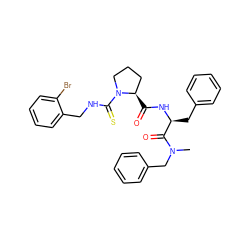 CN(Cc1ccccc1)C(=O)[C@H](Cc1ccccc1)NC(=O)[C@@H]1CCCN1C(=S)NCc1ccccc1Br ZINC000026938232