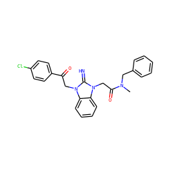 CN(Cc1ccccc1)C(=O)Cn1c(=N)n(CC(=O)c2ccc(Cl)cc2)c2ccccc21 ZINC000029125686