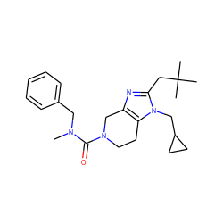 CN(Cc1ccccc1)C(=O)N1CCc2c(nc(CC(C)(C)C)n2CC2CC2)C1 ZINC000042989601